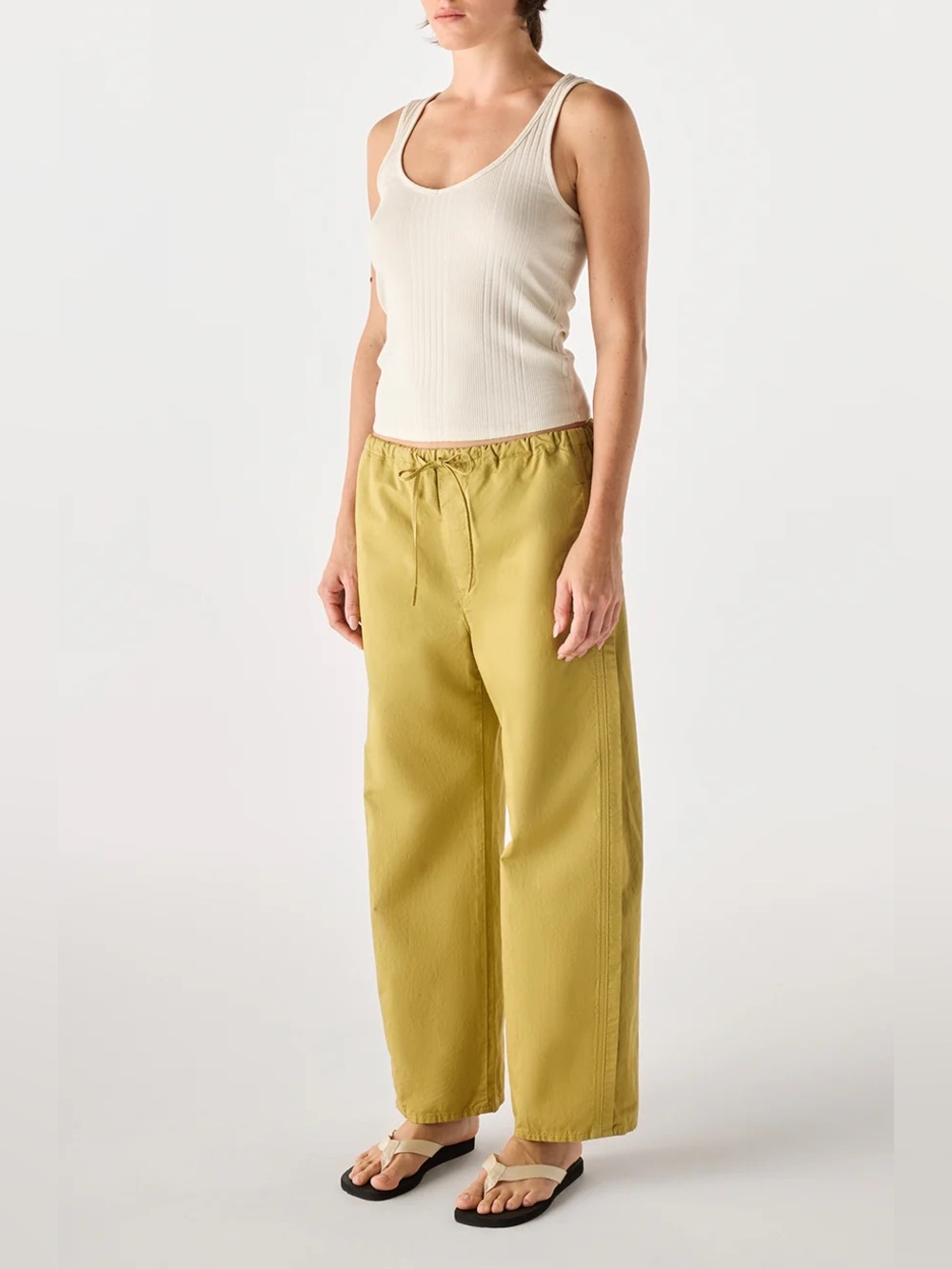 Amo Denim Simone Barrel Poplin Drawstring Pants in Sprig - NWT - Picture 3 of 8